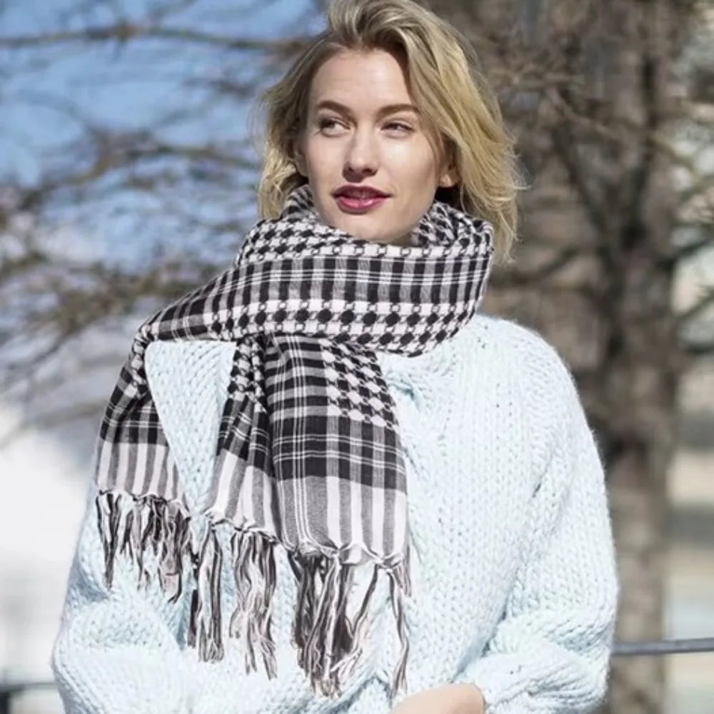 New Large Arab Shemagh Headscarf with Tassel Costume Head Neck Scarf Bandana Keffiyeh for Men Women