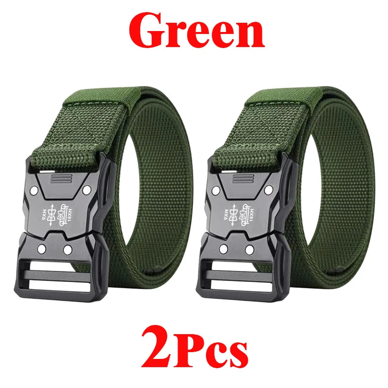 Genuine Tactical Belt Men's Quick Release Nylon Military Belt Automatic Buckle Real Soft Outdoor Sports Pants Jeans Waist Belt