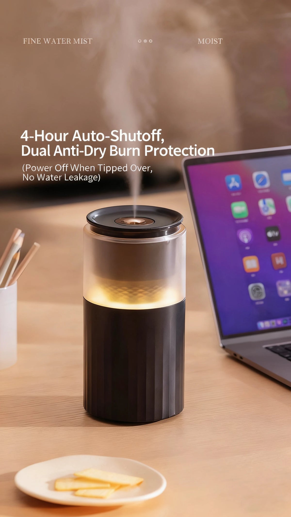 High Quality Colorful Humidifier Rotation Adjustment Night Light 250ML Essential Oil Air Humidifier