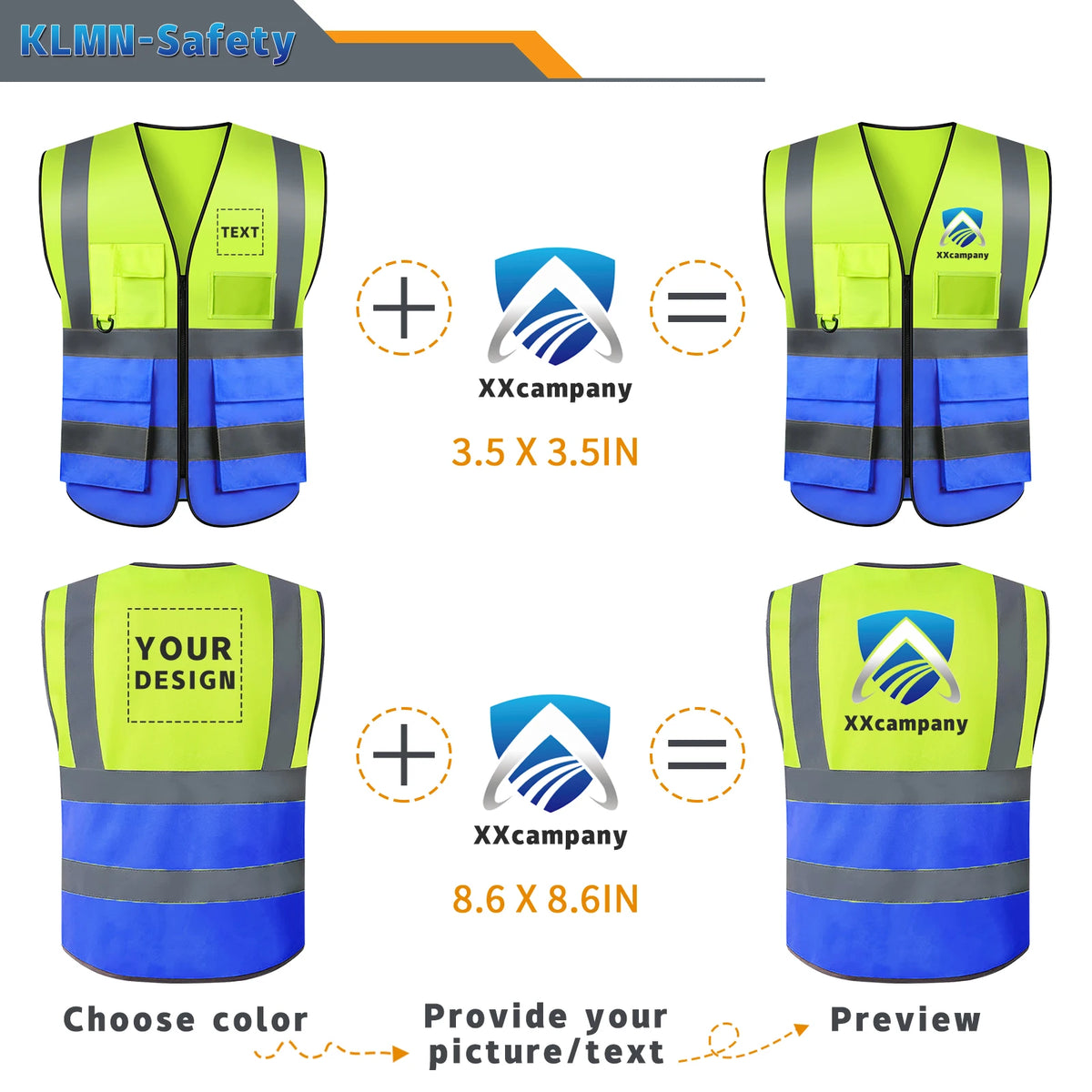 Custom Your Logo Safety Vest Construction Work Traffic Vest Railway Coal Miners Uniform Security ANSI Class 2 Safety Workwear