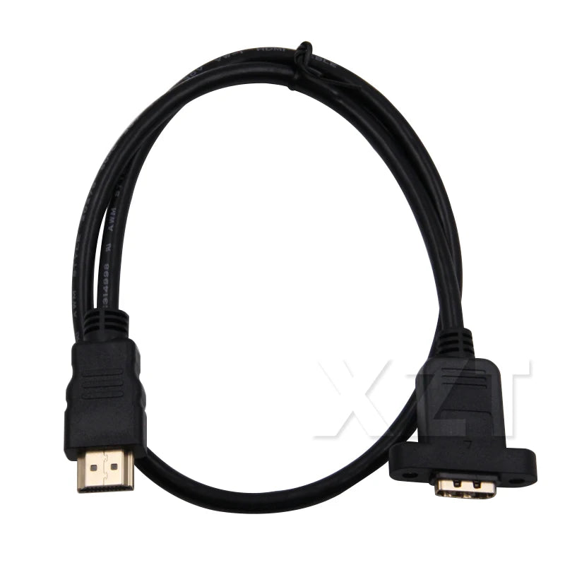 30cm/50cm/60cm/1m/1.5m Gold Plated HDMI-compatible Extension Cable Male to Female With Panel Mount  For HD TV LCD Lapt
