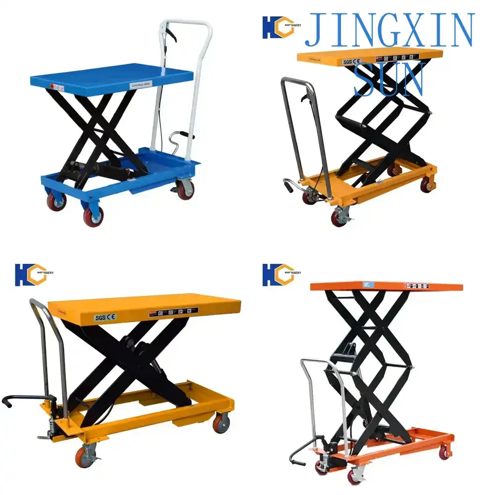 300kg Portable Manual Scissor Lift Table for Warehouse for Industrial Use Heavy Duty Mobile Trolley Lift Platform for Loading