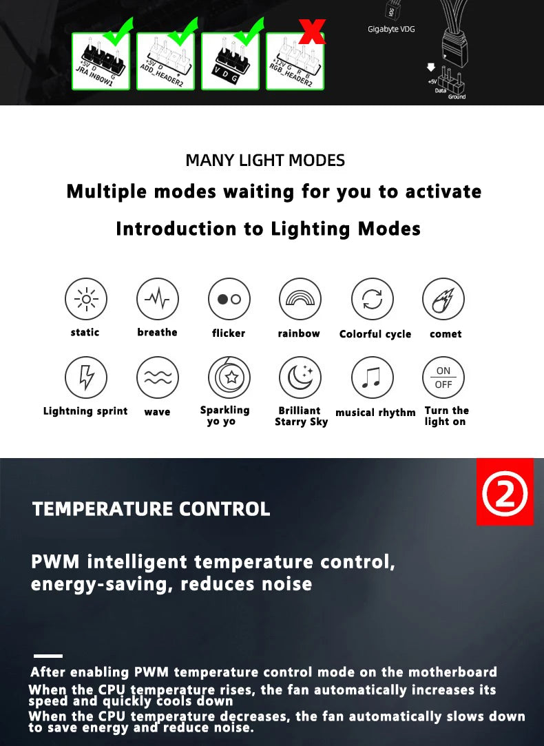 ICE Whale K9 1 to 9 PWM&ARGB Case Fan Hub SATA Power Interface Splitter 4Pin PWM 3Pin Addressable ARGB With Remote Control
