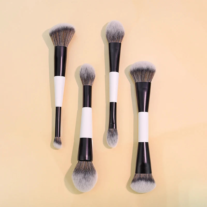 ✔Dual-Ended Foundation Face Brush Double-ended Powder Blush Contour And Eyeshadow Concealer Makeup Brushes