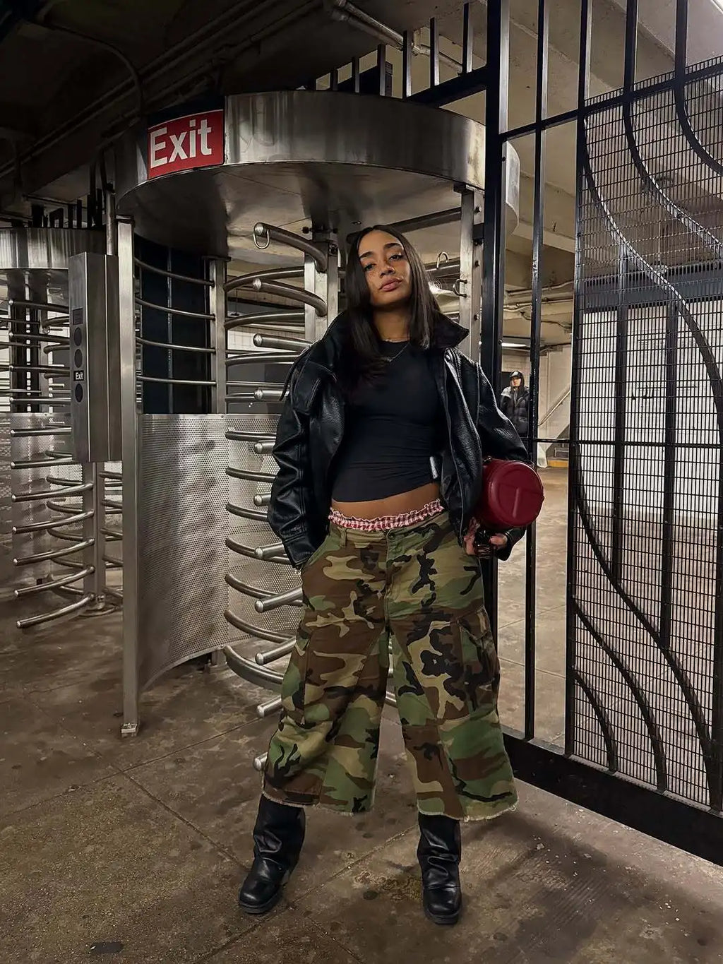 Women Mid Length Pant Vintage Camouflage Cargo Pants High Waist Trousers Capris Y2k Streetwear Elegant Work Casual Loose 2026