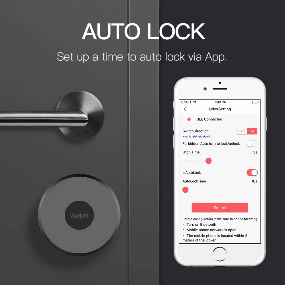 Wehere M521 Smart Door Lock Fingerprint Cylinder Bluetooth for Door 50-100mm Thickess Support TUYA TTlock Multiple Option