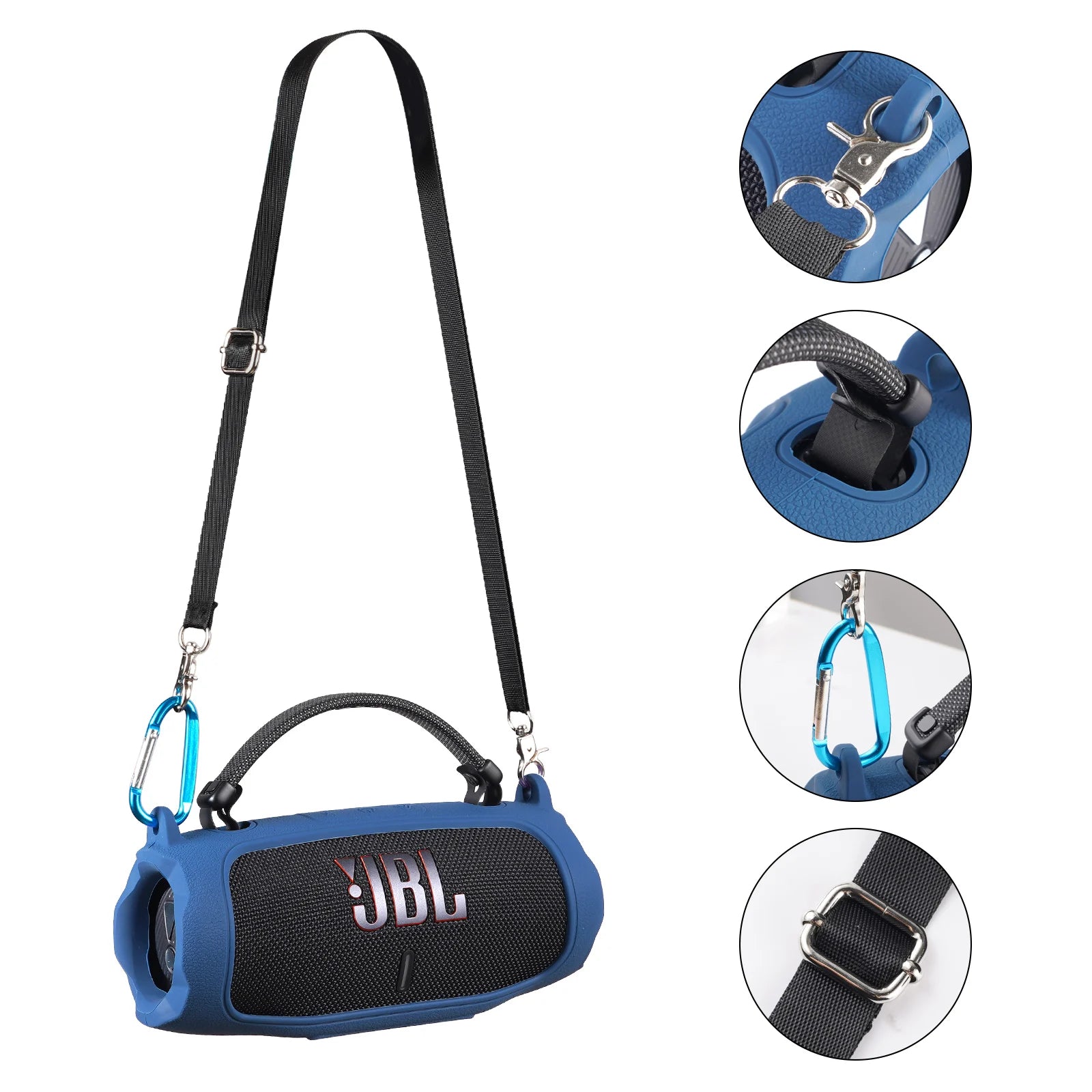 Portable Bluetooth Speaker Carry Silicone Case,Soft Protective Sleeve Cover with Shoulder Strap for JBL Charge 6 Speaker