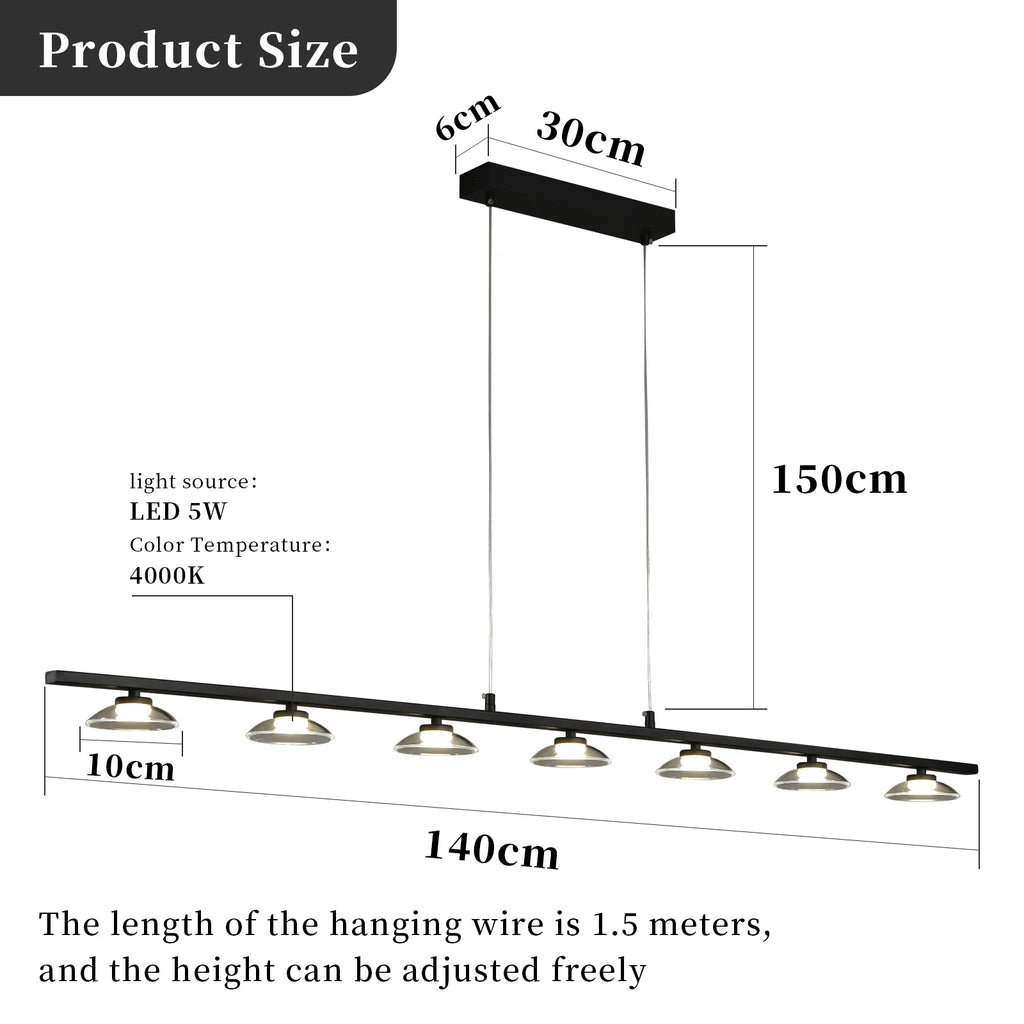 Modern Led Lighting Living Room Long Strip Chandeliers Dining Table Ceiling Lighs Meeting Room Café Bar Lamps Indoor Lamp