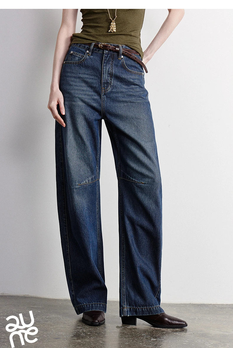 TOYOUTH Women Denim Jeans 2026 Summer New High Waist Curved Knife Pants
