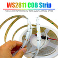 DC12V/24V WS2811 COB LED Strip Dream Colors Addressable Smart RGBIC 720Leds/m High Density Flexible 10mm FOB Pixel Light