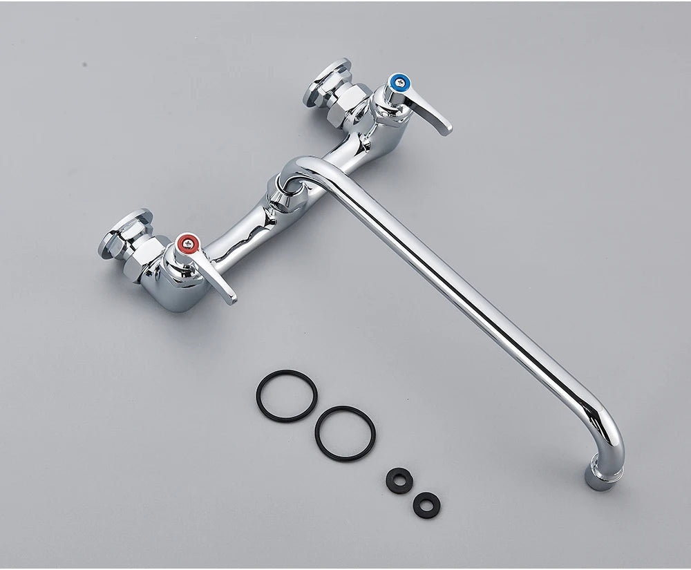Antique Brass Basin Faucet Wall Mounted Bathroom Mixer Tap Hot Cold Sink Faucet 360 Rotation Spout Chrome Kitchen Mixer Taps