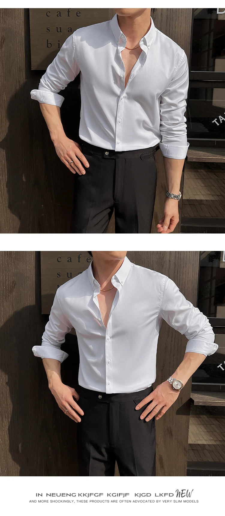 Shirts for Men Long Sleeve British Style Solid Casual Anti-wrinkle Soft Slim Fit Formal Dress Shirt Men Clothing Oversized 7XL-S