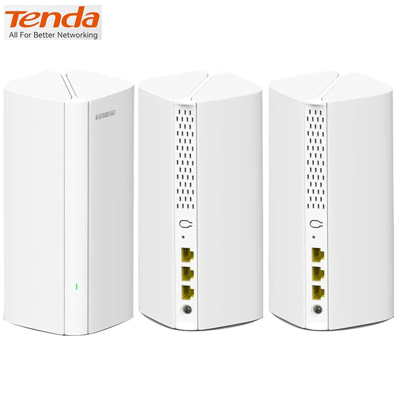 Tenda Mesh12X Wireless Gigabit WiFi6 Router 802.11AX Dual-Band 2.4G/5GHz Whole Home Wifi Coverage Long Range Bridge Extender
