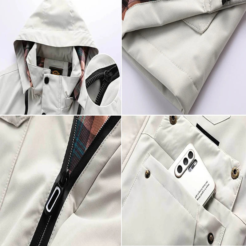 Autumn Men's Windbreaker Hooded Jacket Man Waterproof Outdoor Sports Soft Shell Coats Clothing Men Hiking Mountain Ski Jackets