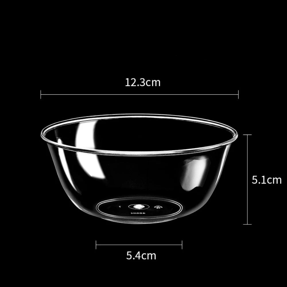25PCS Food Grade Plastic Disposable Lunch Bowl Thick Kitchen Accessories Hot Pot Tableware Transparent Round Lunch Bowl