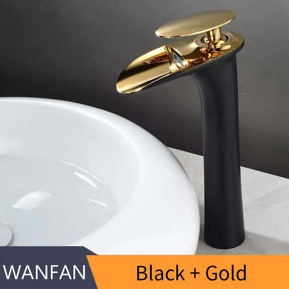 Basin Faucets Modern White Bathroom Faucet Waterfall faucets Single Hole Cold and Hot Water Tap Basin Faucet Mixer Taps 855924