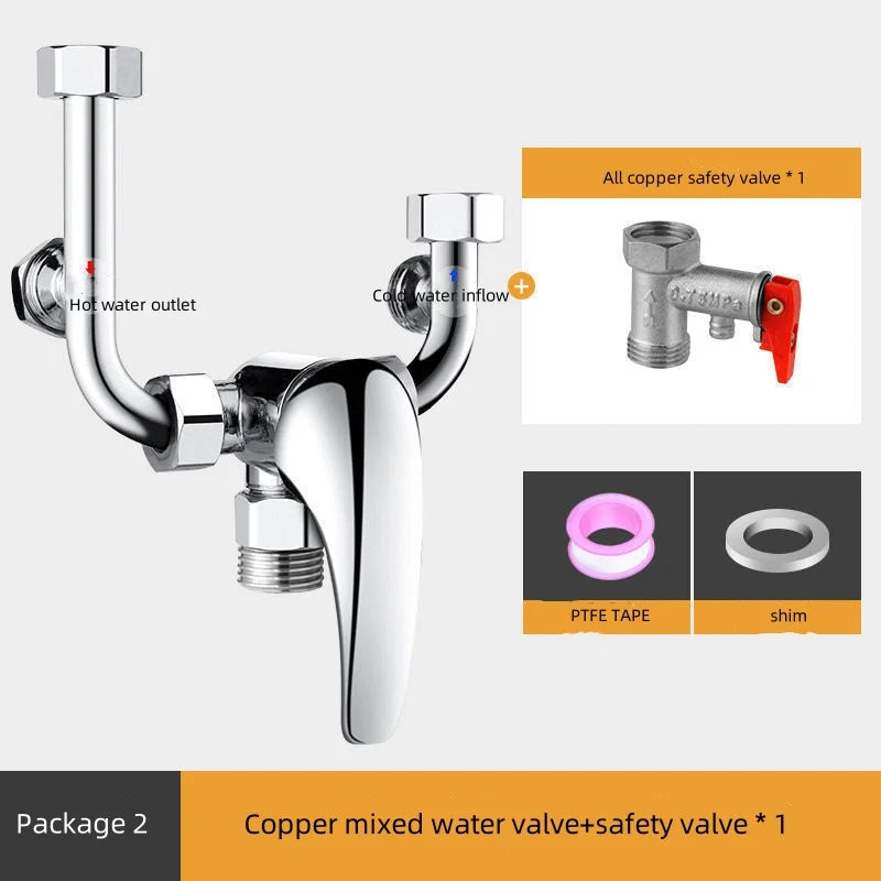 Stainless Steel Water Heater Mixing Valve Open Installation Hot and Cold Shower Switch U-type Valve 304 Mixing Valve