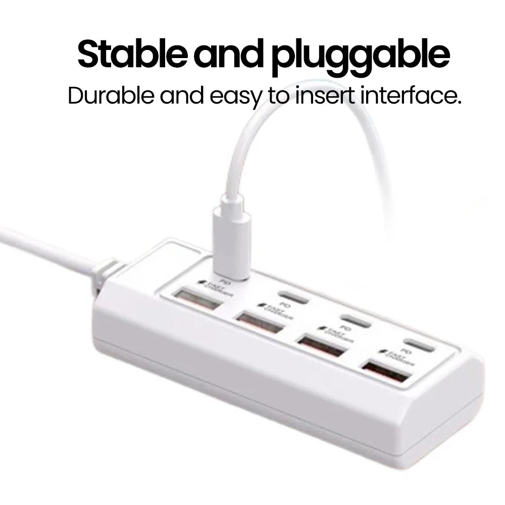 8-Port USB Charger Socket 25W Fast Charging Power Outlet Adapter Docking Stations USB Splitter Converter USB Electrical Socket