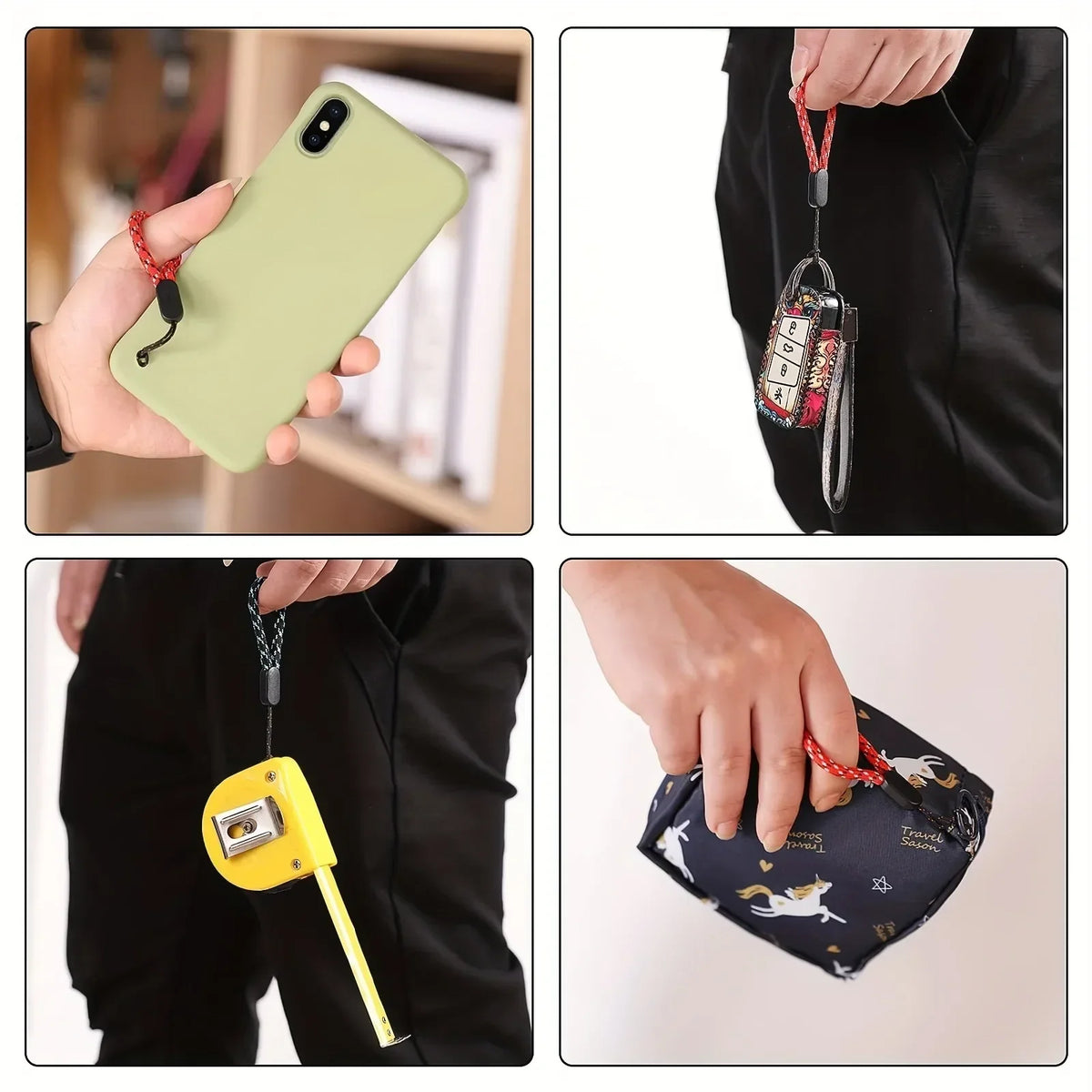 3/5Pc Hand Wrist Lanyard String Short Grip Lanyard Mobile Phone Strap for  Flash Drive Keychain