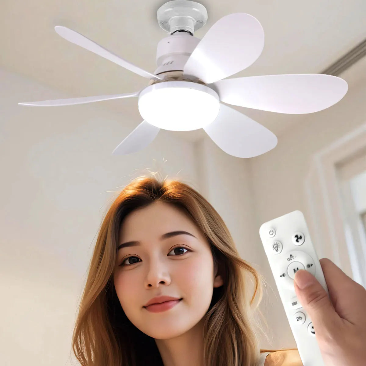 E27 with Remote LED 30W 40W Ceiling Fan Light Dimming Function Suitable for Living Room Study and Home Use 85-265V