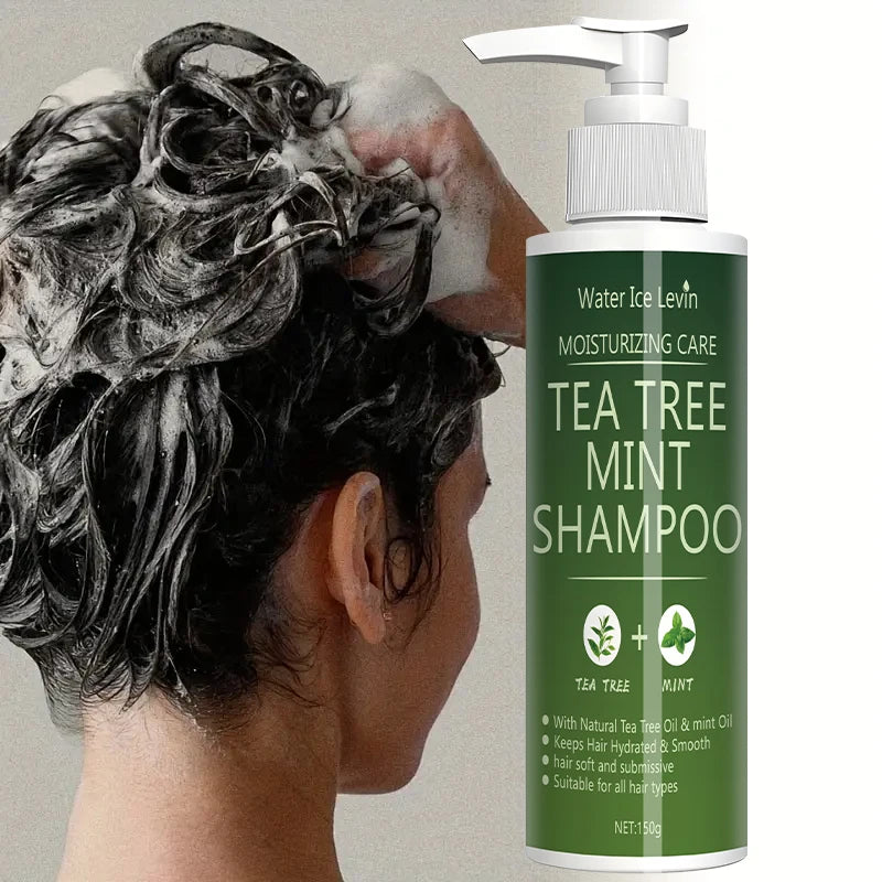 Tea Tree Mint Shampoo Natural Essence Revitalizes Hair. Dense Foam Cleansing. Strengthens. Smooths. Adds Volume Shine.