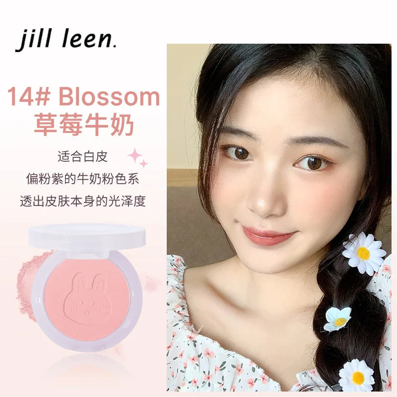 JILL LEEN Monochrome Colorful Soft Mist Blush Disc Highlight Grooming Peach Gills Purple Matte Brightening Expansion Color