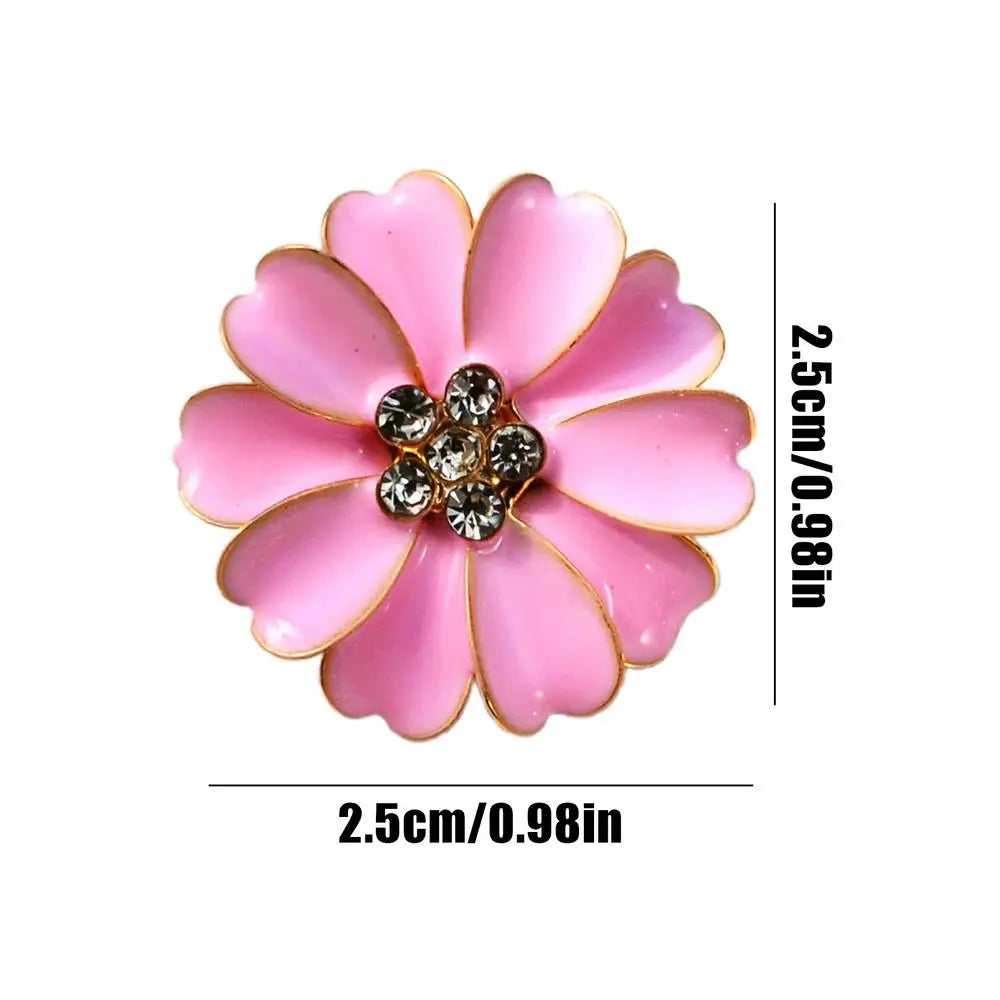 Petal rhinestone cufflinks Button Covers Flower Shaped Button Cover Cufflinks for Women for Sewing Jeans Dress Fabric Blouse