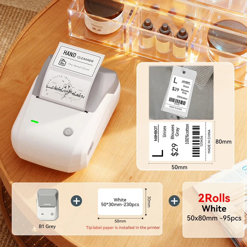 Niimbot B1/B1 PRO Thermal Label Printer Bluetooth Pocket Label Maker Barcode QR Code Self-adhesive Sticker Labeling Machine