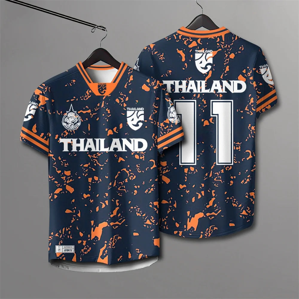 Thailand 3D Printed Short Sleeved Summer Street T-shirt Men's Breathable T-shirt Lightweight And Comfortable Short Sleeved Tops