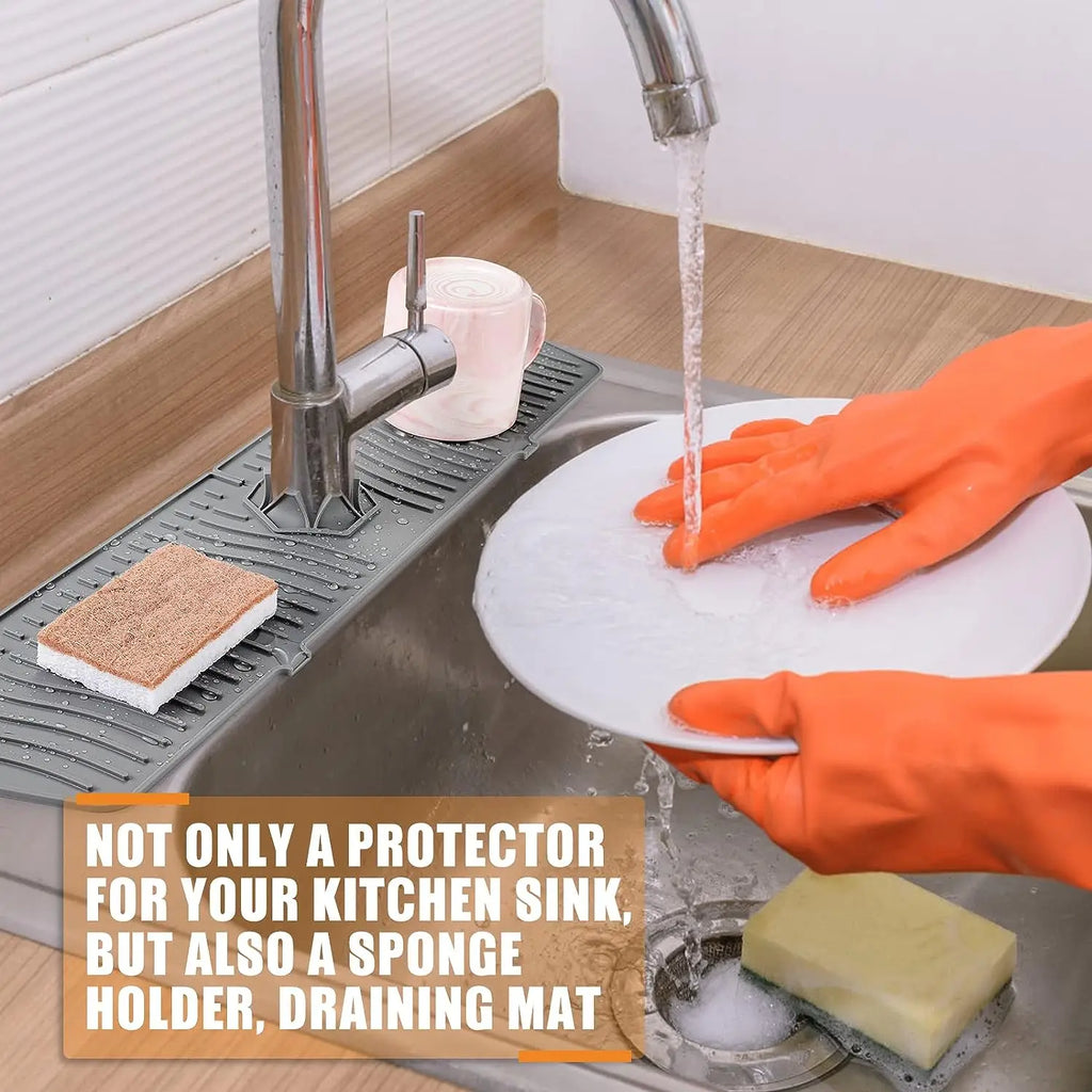 Kitchen Long Silicone Sink Faucet Mat Splash Guard for Absorbent Sink Countertop Protectors Mat Kitchen Gadgets