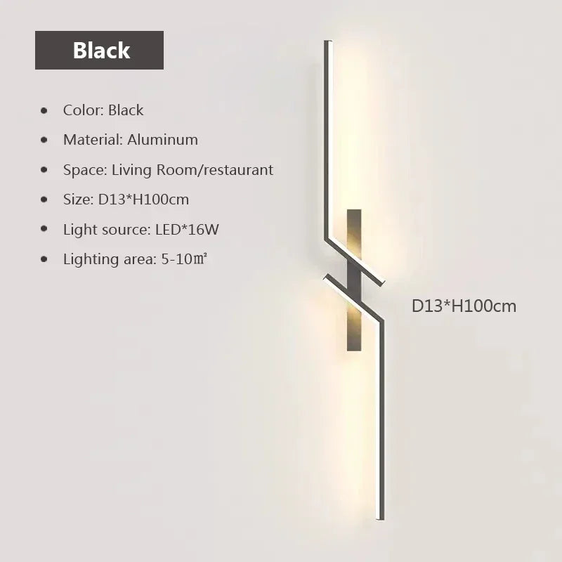 LED Wall Light Modern Minimalist Strip Lighting for Bedroom Bedside Living Room TV Backlight Sofa Decor Wall Sconce Ambient Lamp