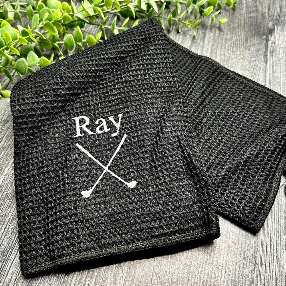 Personalized Embroidered Golf Towel Bachelor Party Father Day Gift Groomsmen Best Men Favors White/Black Waffle Towel