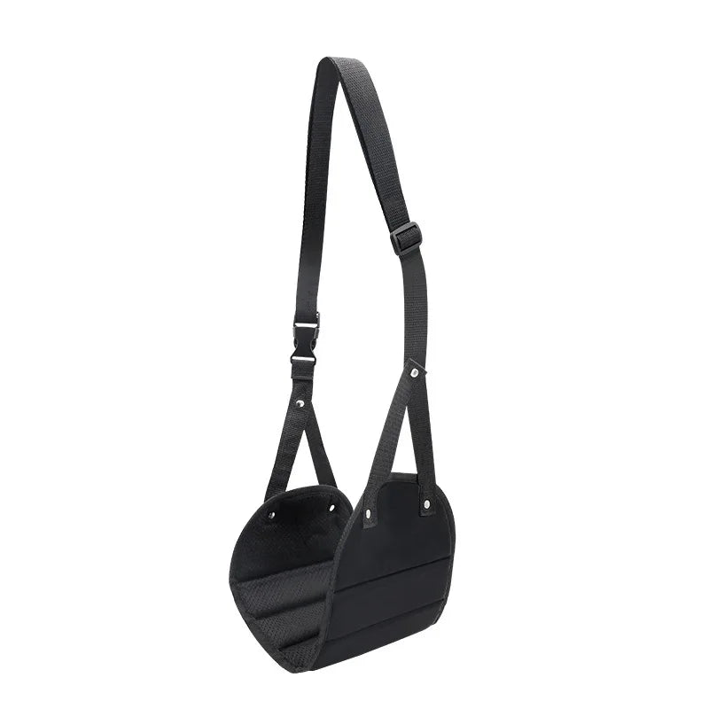 Homefish Portable Airplane Foot Hammock Adjustable Travel Flight Carry On Office Under Desk Foot Rest Black