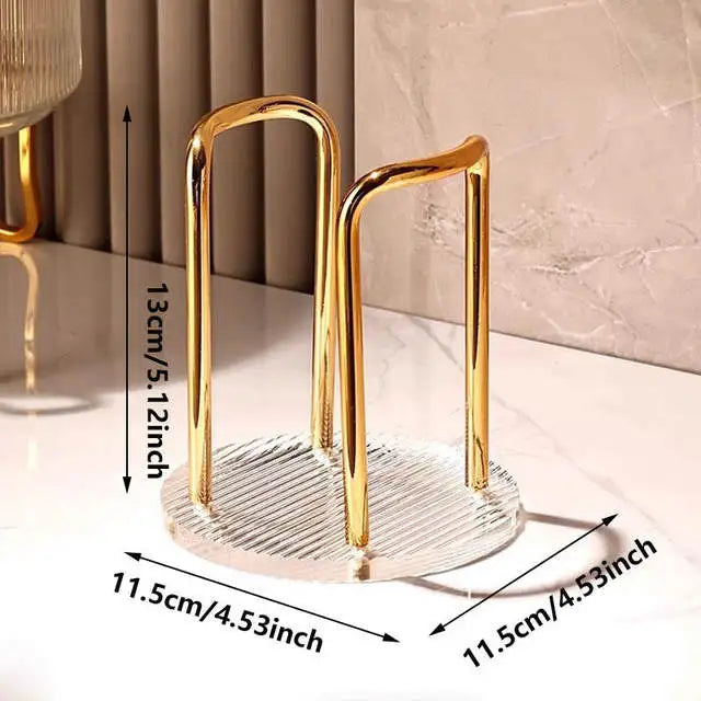Luxury Disposable Cup Storage Holder Water Tea Cups Dispenser Rack Shelf with Longer Stick Mug Display Stand Home Organizer