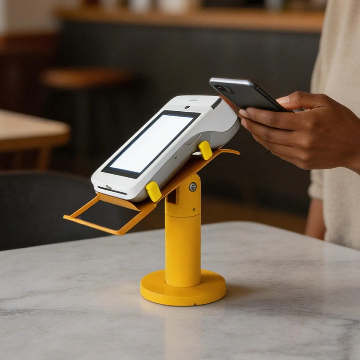 POS machine stand, rotating Aluminum Alloy Bracket, cash register display stand, credit card machine stand, counter stand