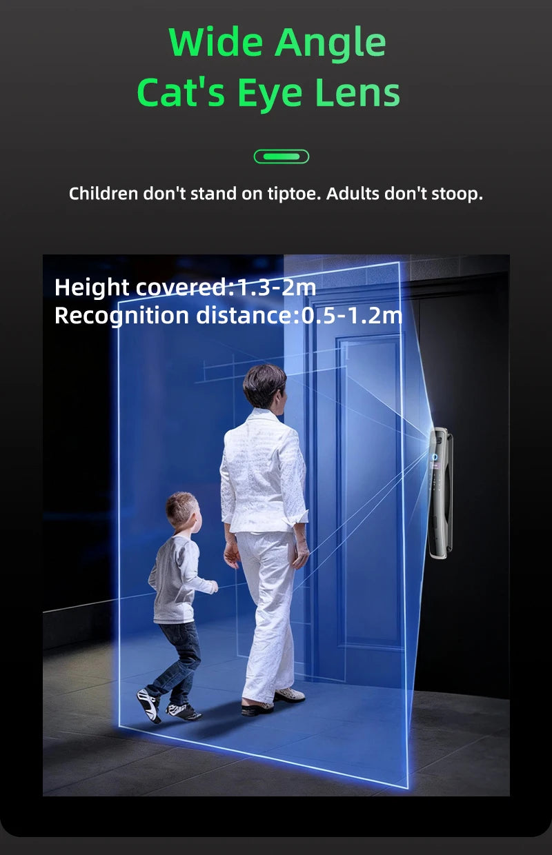 EGFirtor Smart Password Lock 3D Face Recognition Fingerprint IC Card Key Security Home Door Lock With Camera