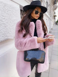 Women Spring Long Faux Fur Coat Jacket Autumn Winter Thick Warm Coats Woven Block Trend Fur White Black Coat Parkas Streetwear