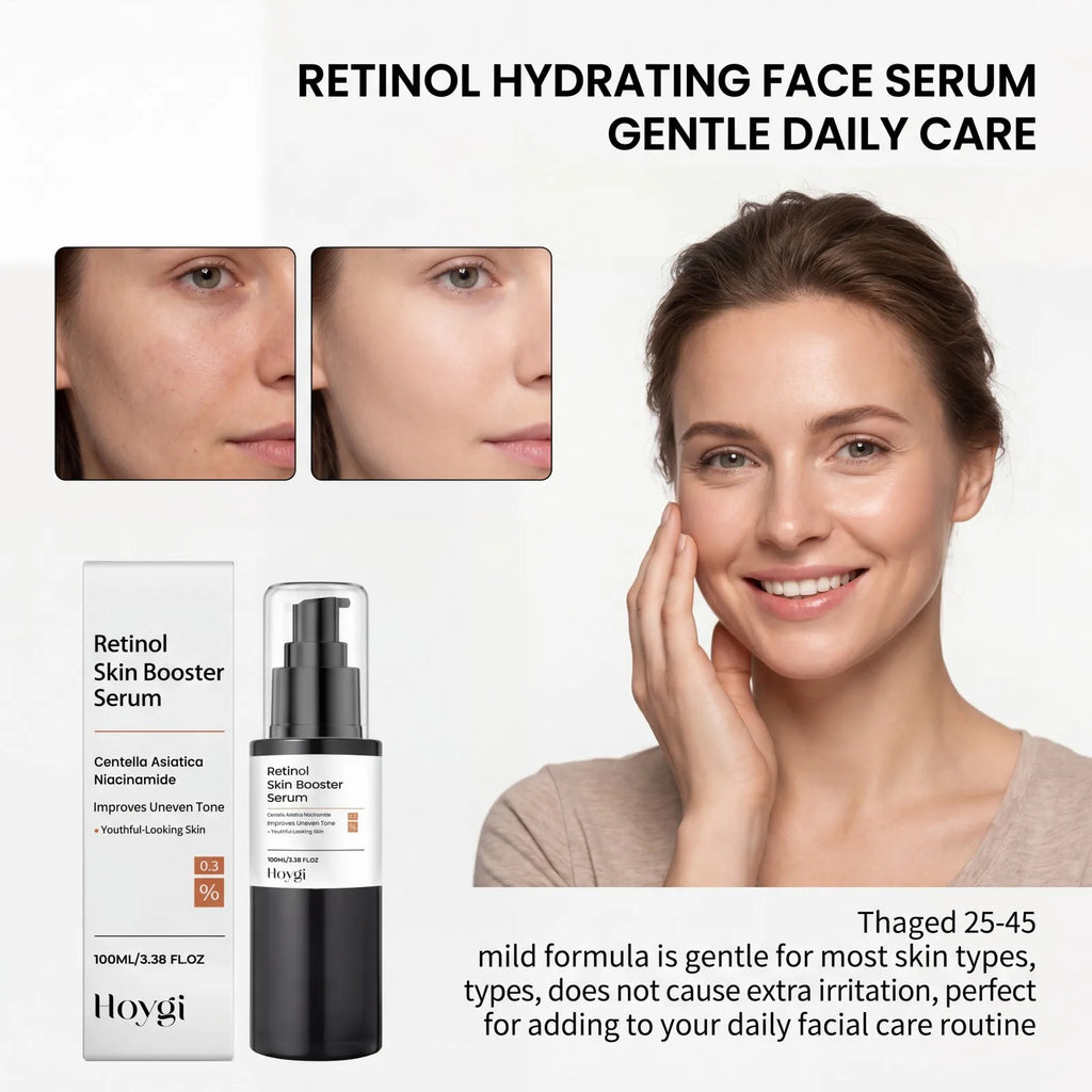 100ml Retinol Skin Booster Serum Hydrating Face Serum Fine Lines Shrinking Pores Firming Skincare Mild Ingredients Serum