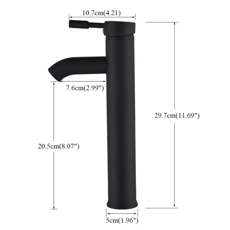 Matte Black Bathroom Faucet Minimalist Hot Cold Water Sink Mixer Tap Deck Mount Stainless Steel Basin Faucet Single Hole Tapware