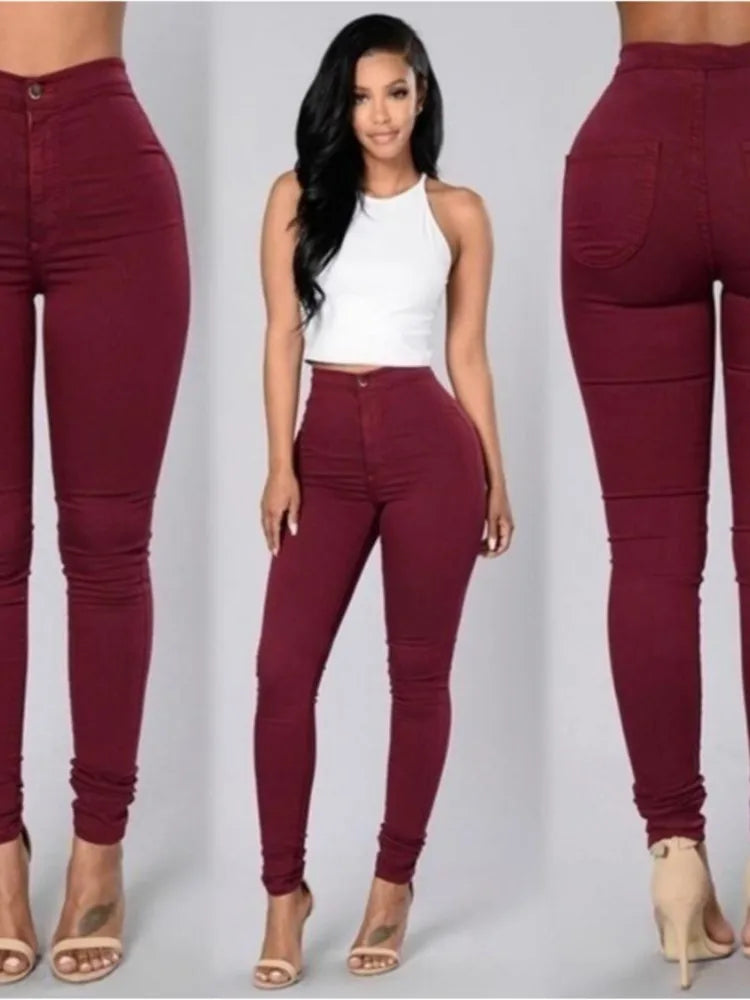 Spring Summer Leggings Thin High Waisted Elastic Pencil Pants For Women's New Skinny Retro Simple Casual Sports Longjeans Female