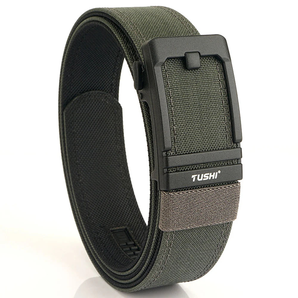 TUSHI New Double-layer Reinforced Automatic Buckle Training Quick Hanging Pistol Belt Men Nylon Outdoor Leisure IPSC Accessories