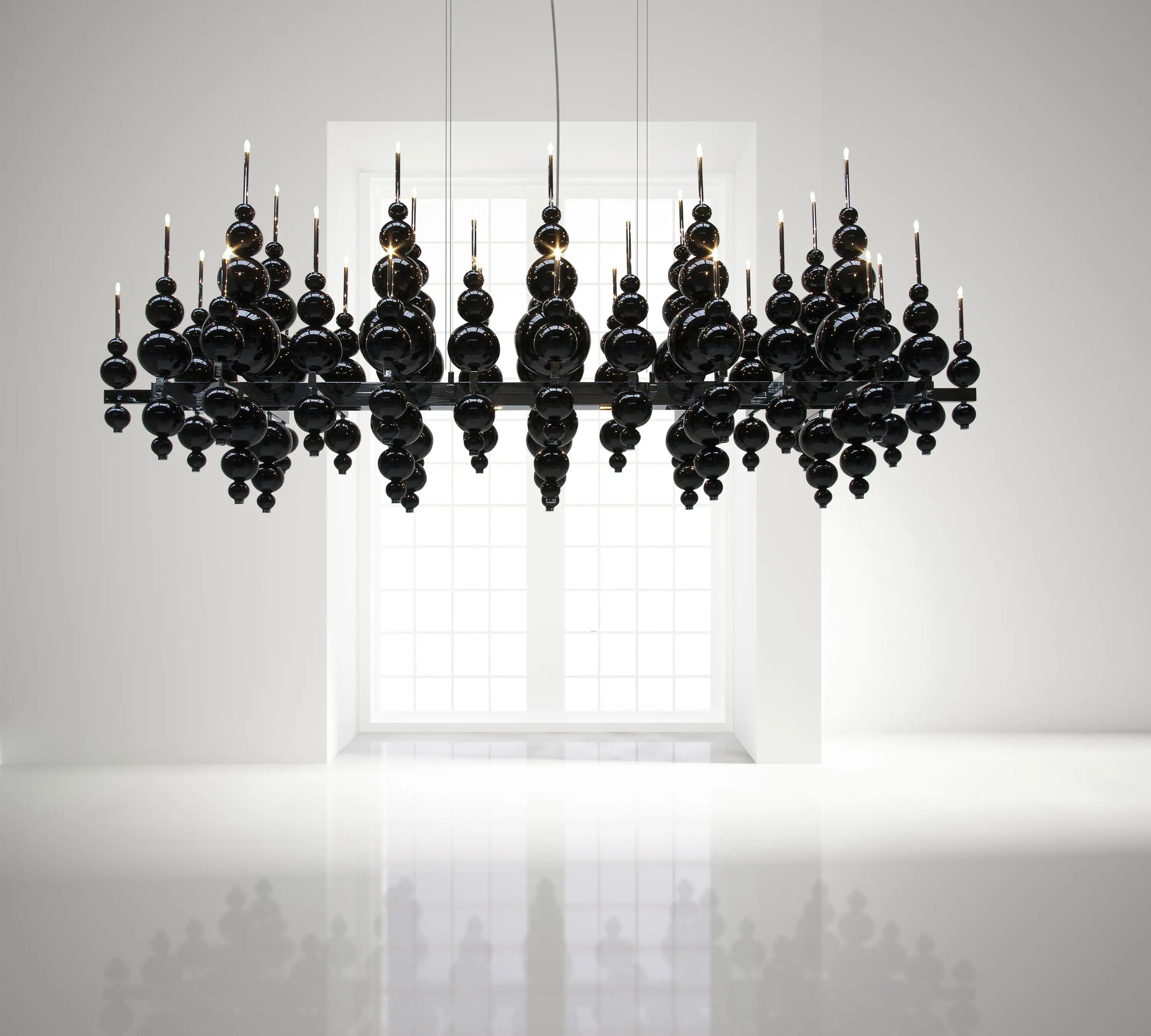 Luxury Living Room Black Chandelier Designer Tears From Moon Chandelier For Ceiling Restaurant Large Dining Table Hanging Lamp