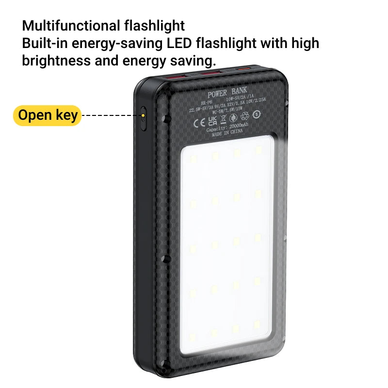 6x18650 Battery Holder 10W Fast Charging Digital Display DIY Mobile Power Case Dual USB Type C Wireless Charging Power Case