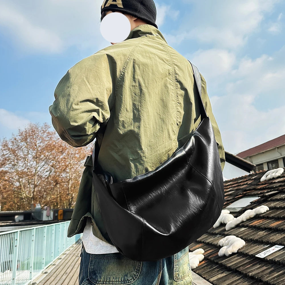 Men's Crossbody Bag Casual Versatile Fashionable Large Capacity Waist Bag Simple Lightweight Outdoor Sports Backpack