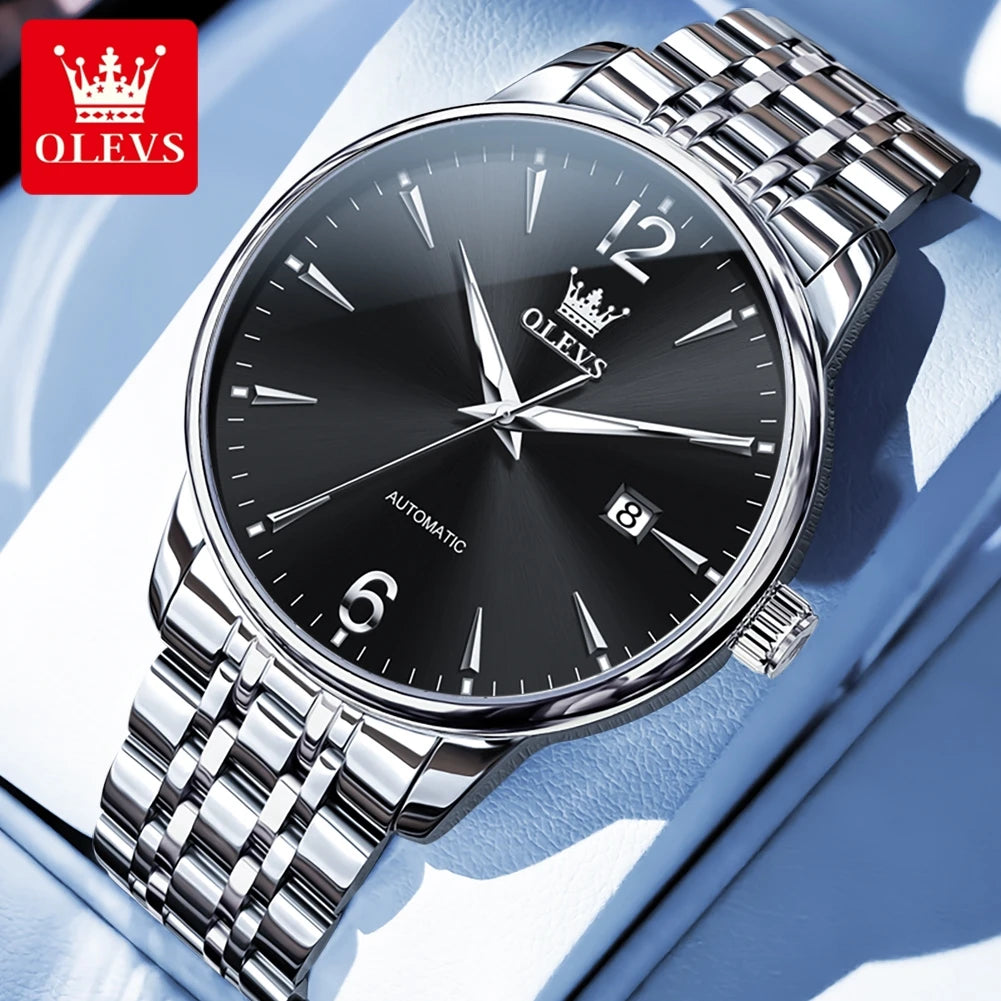 OLEVS 6741 Men Mechanical Watches 2025 New Luxury Automatic Watch Men Sapphire crystal Waterproof Moon Wrist Watch For Men
