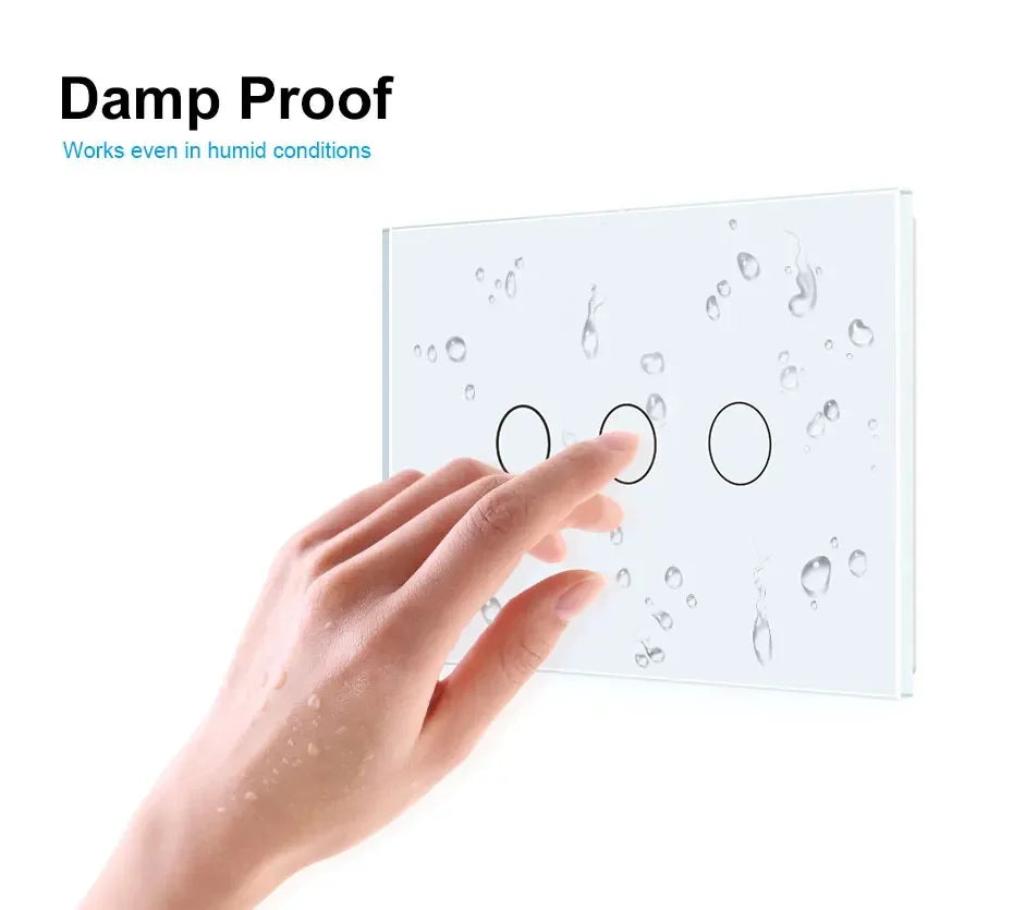 Livolo US/AU Standard Wall Touch Switch Crystal Glass Panel Touch Control Light Switch AC 110~250V/50~60Hz