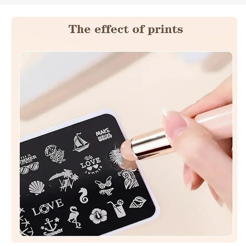Nail Art Silicone Brush Reusable Mirror Powder Pigment Applying Manicure Tool Gradient Effect Nail Arts Silicone Applicator