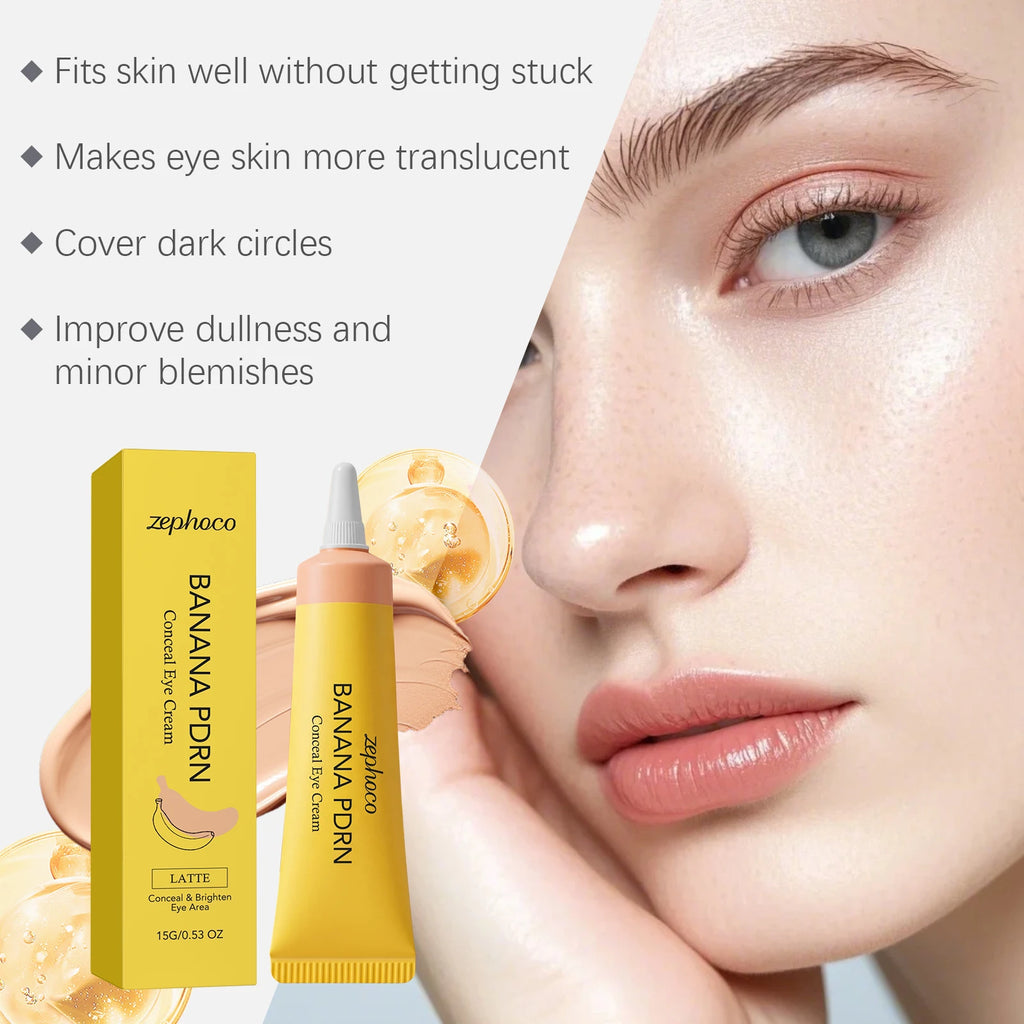 Zephoco Dark Circles Concealer Banana Pdrn Cover Blemishes Eye Brightener Lightweight Non-sticky Under-Eye Concealer Moisturizer