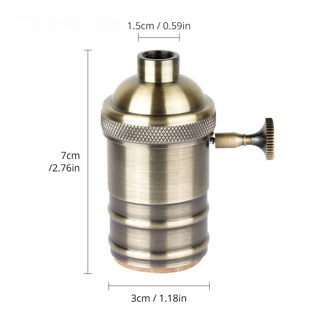 E27 Lamp Holder Vintage Edison Bulb Base Screw Bulb Base Aluminum Light 110V 220V Socket Industrial Retro Pendant Lampholder