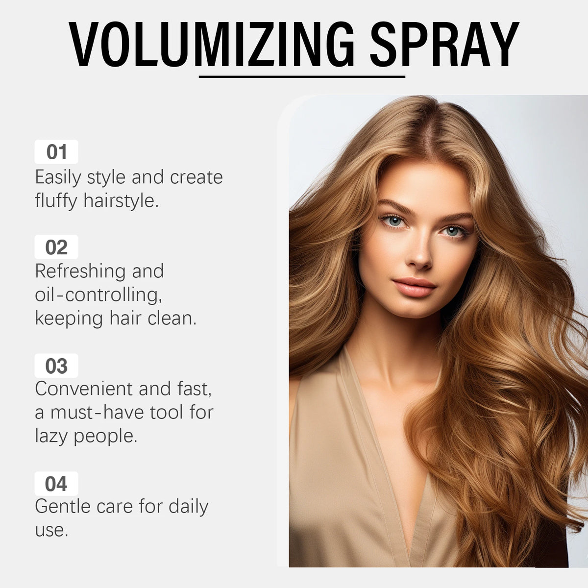 Hoegoa Hair Fluffing Spray Volume Boost - Oil Control Refreshing Clean No Rinse Daily Use Styling Spray for Hair
